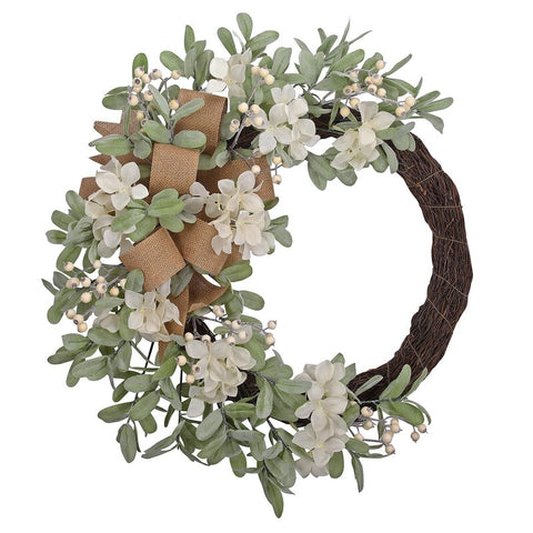 Faux Hydrangea 24'' Wreath