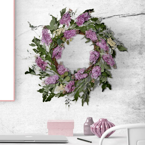 Faux Lilac Polyester 24'' Wreath
