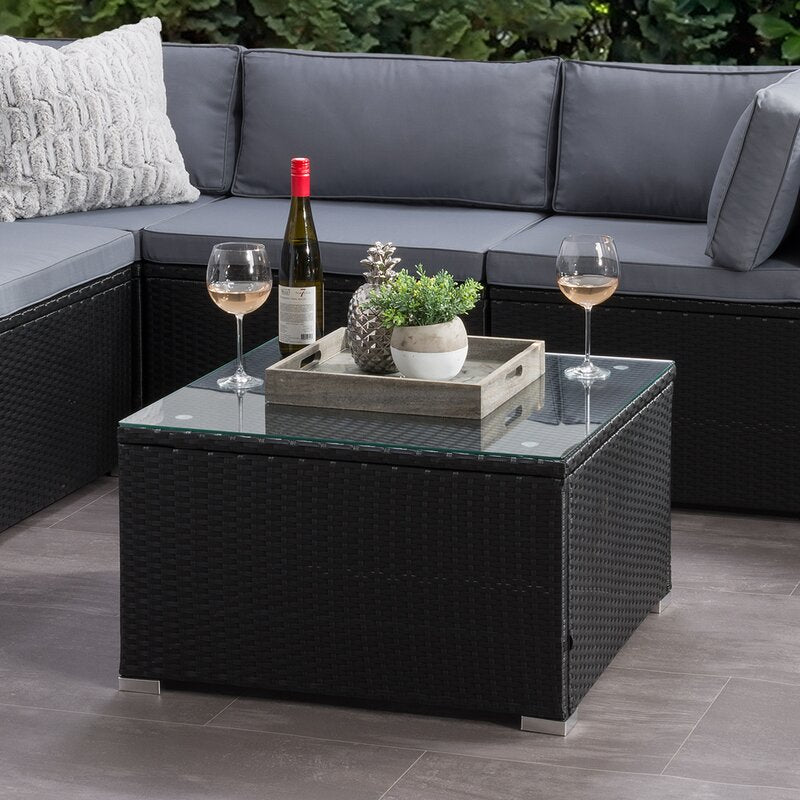 Flintstone Glass Outdoor Coffee Table
