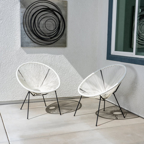 Gadbois Metal Outdoor Lounge Chair (Set of 2)