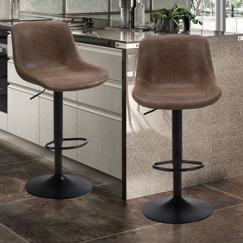 Gehlen Swivel Adjustable Height Bar Stool (Set of 2)