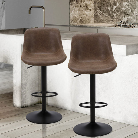Gehlen Swivel Adjustable Height Bar Stool (Set of 2)