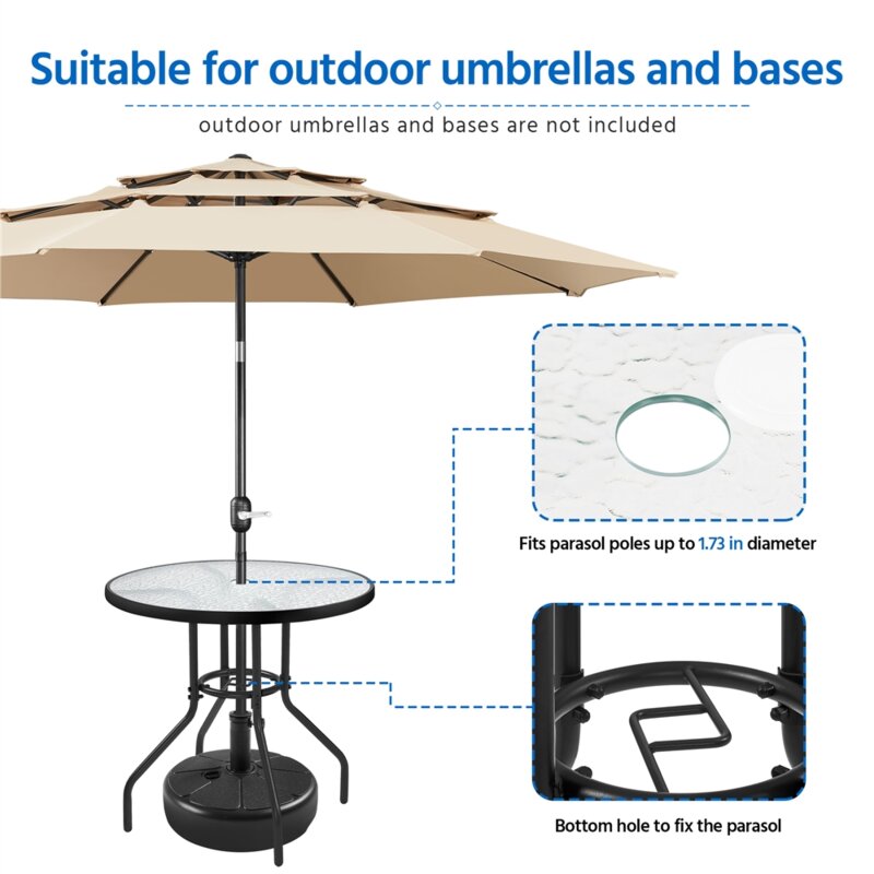 Glass Outdoor Bistro Table