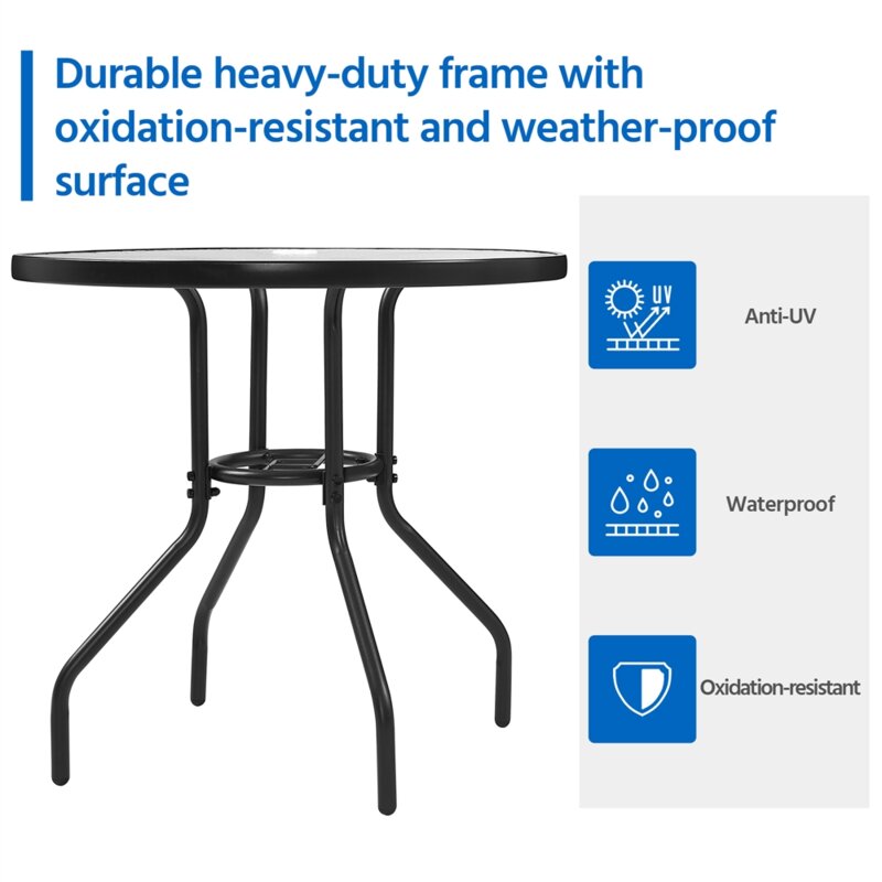 Glass Outdoor Bistro Table