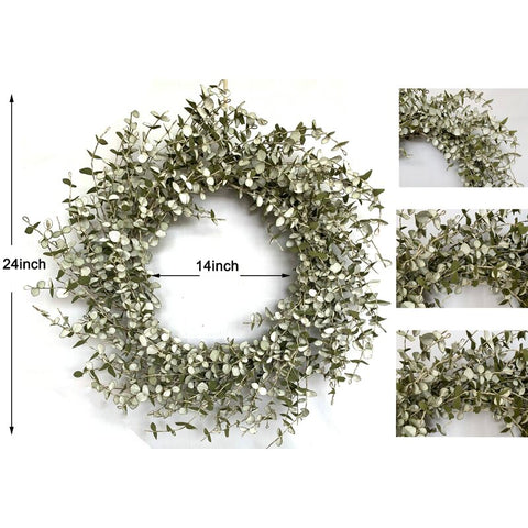 Handcrafted Faux Eucalyptus 24'' Wreath