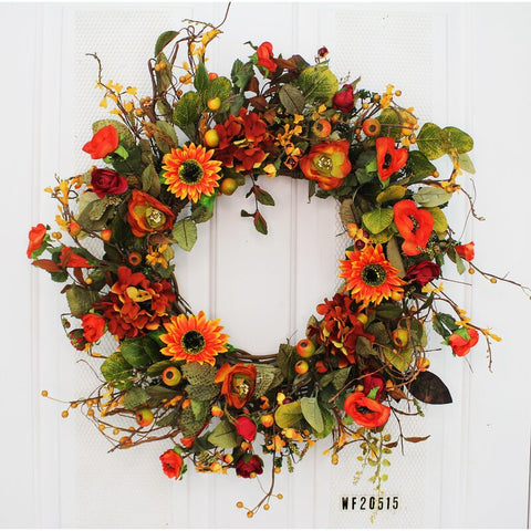 Handcrafted Faux Mixed Assortment Foam 24'' Wreath