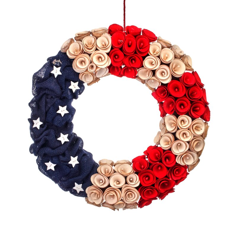 Handcrafted Preserved Wood Chip / Wood Curl 18.11'' Wreath