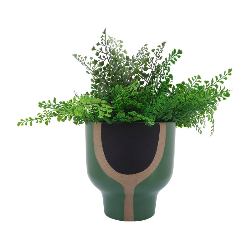 Green/Beige/Black Haynes Handmade Ceramic Planter