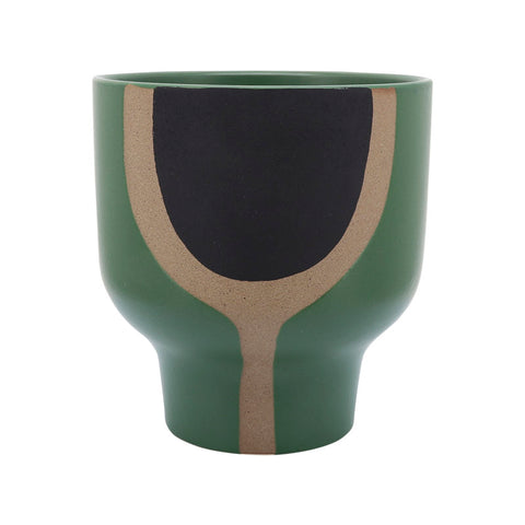 Green/Beige/Black Haynes Handmade Ceramic Planter