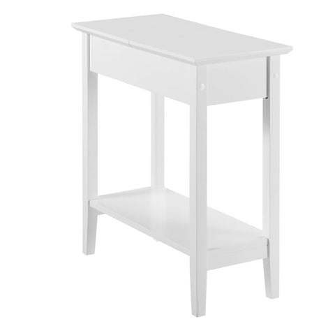 Ilithia 23.6" Tall End Table with Storage, Flip Top Narrow Side Table, Skinny Nightstand Sofa Table
