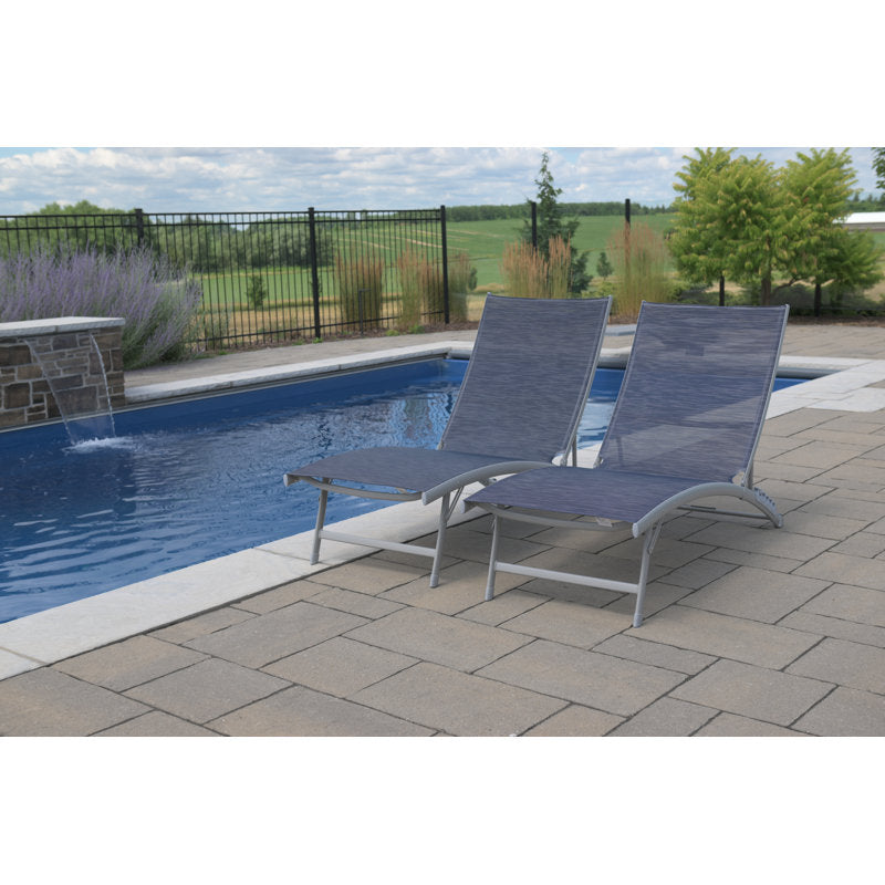 Jannet Outdoor Metal Chaise Lounge (Set of 2)