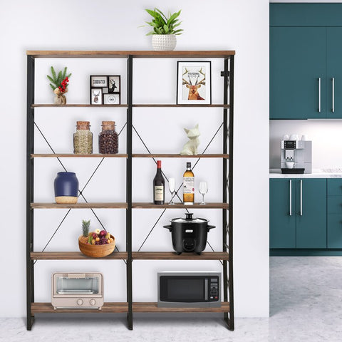 Javan 80.7" H x 60" W Iron Etagere Bookcase