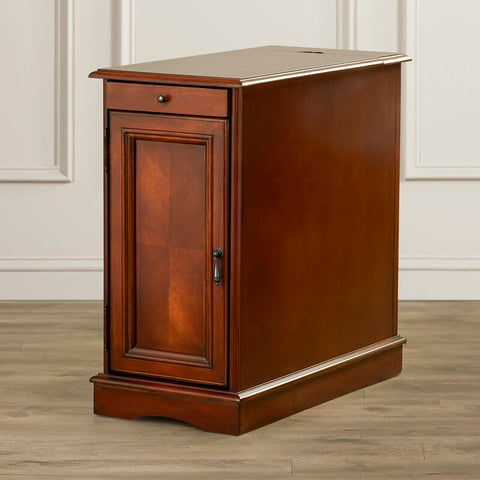 Kaci-Mai 24'' Tall Storage End Table with Built-In Charging Station