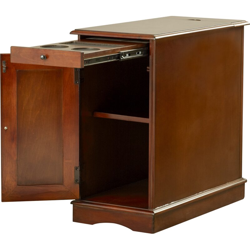 Kaci-Mai 24'' Tall Storage End Table with Built-In Charging Station