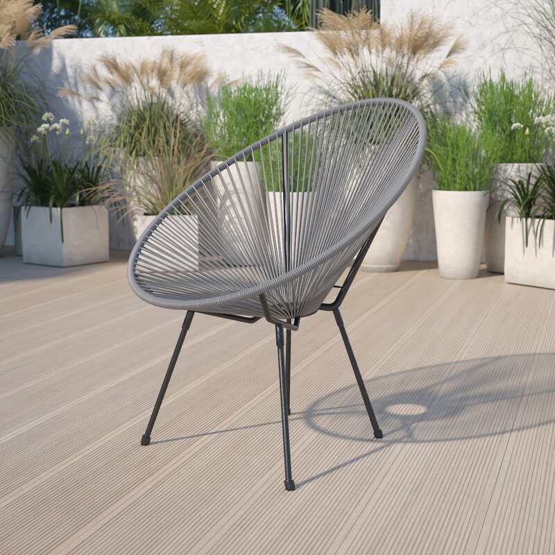 Kelleia Wicker Outdoor Armless Lounge Chair