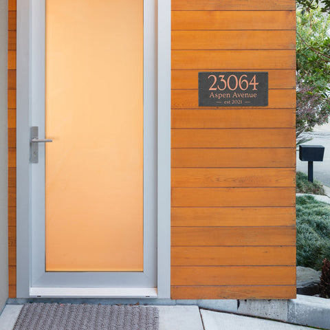Leslie 3-Line Personalized Etched Wall Slate Sign