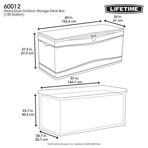 Lifetime 130 Gallons Gallon Water Resistant Plastic Lockable Deck Box
