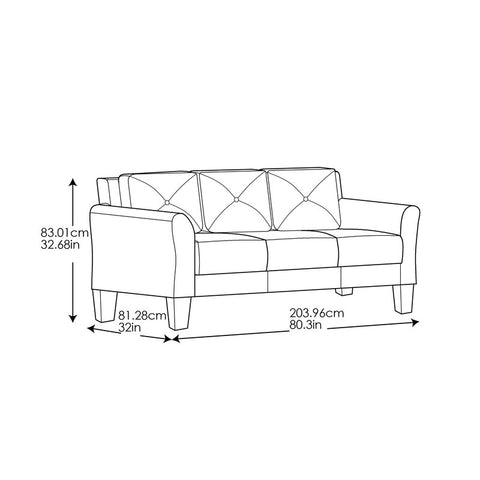 Liston 78.8" Round Arm Tufted Sofa