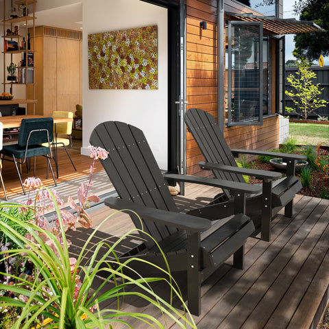 Loch Foldable Outdoor Adirondack Chair (Set of 2)