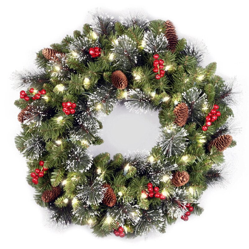 Losoya Faux Lighted Berry Wreath