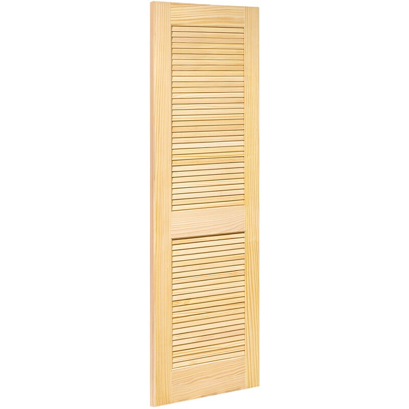 Louvered Solid Wood Unfinished Slab Standard Door