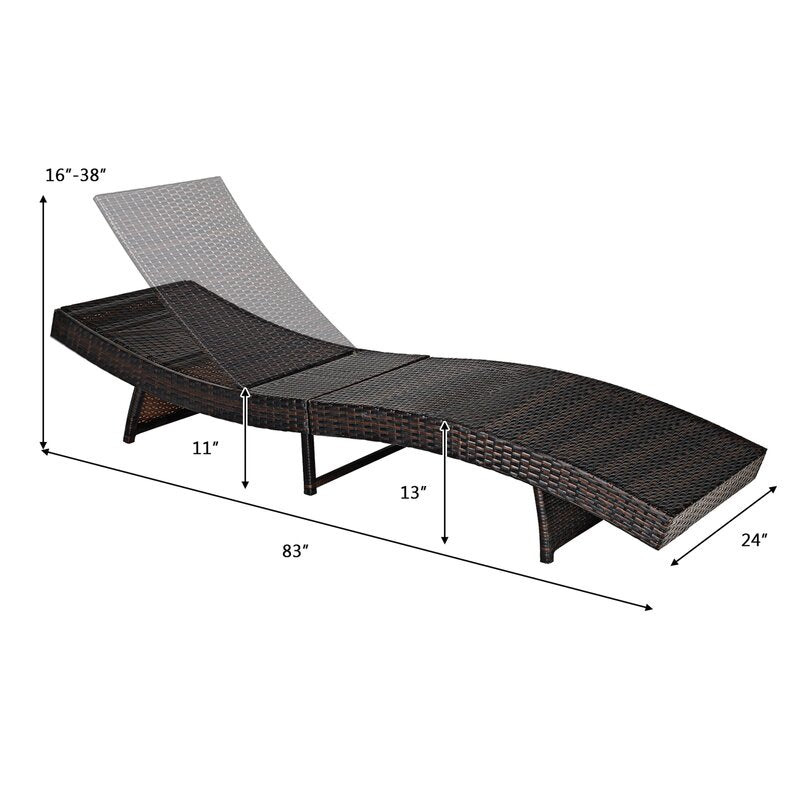 Mahomet Outdoor Wicker Chaise Lounge