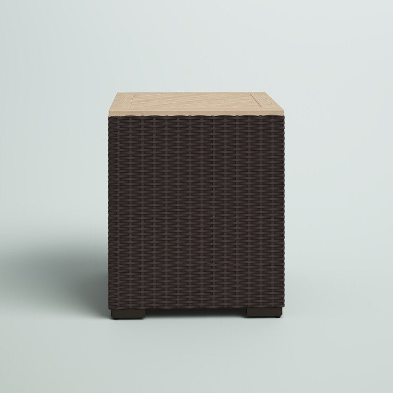 Brown Mcclaskey Wood Outdoor Side Table
