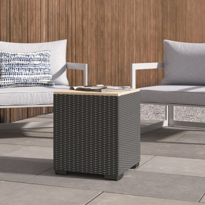 Brown Mcclaskey Wood Outdoor Side Table