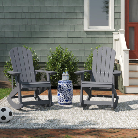Mccorkle Adirondack Poly Resin Rocking Chairs for Indoor/Outdoor Use (Set of 2)