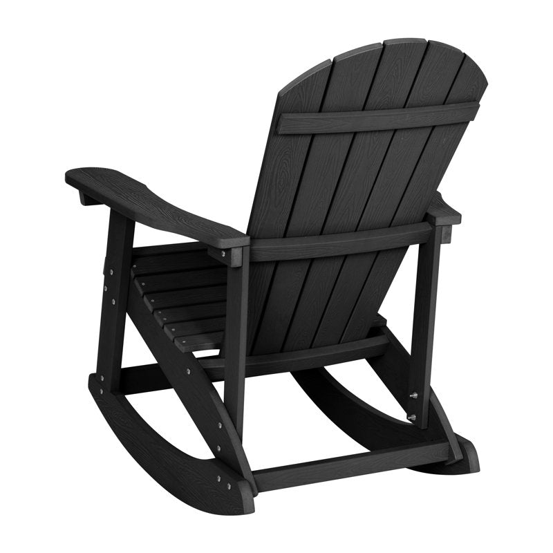 Mccorkle Adirondack Style Poly Resin Wood Rocking Chair for Indoor/Outdoor Use