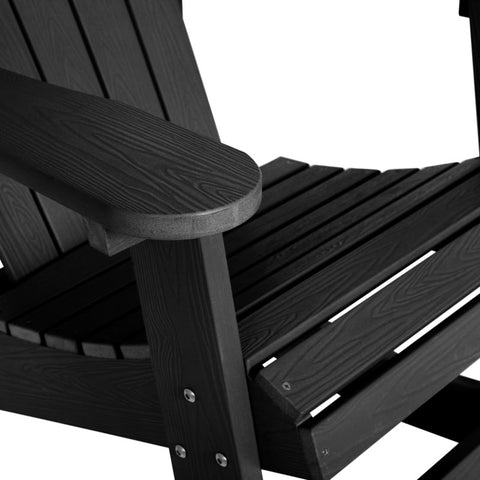 Mccorkle Adirondack Style Poly Resin Wood Rocking Chair for Indoor/Outdoor Use