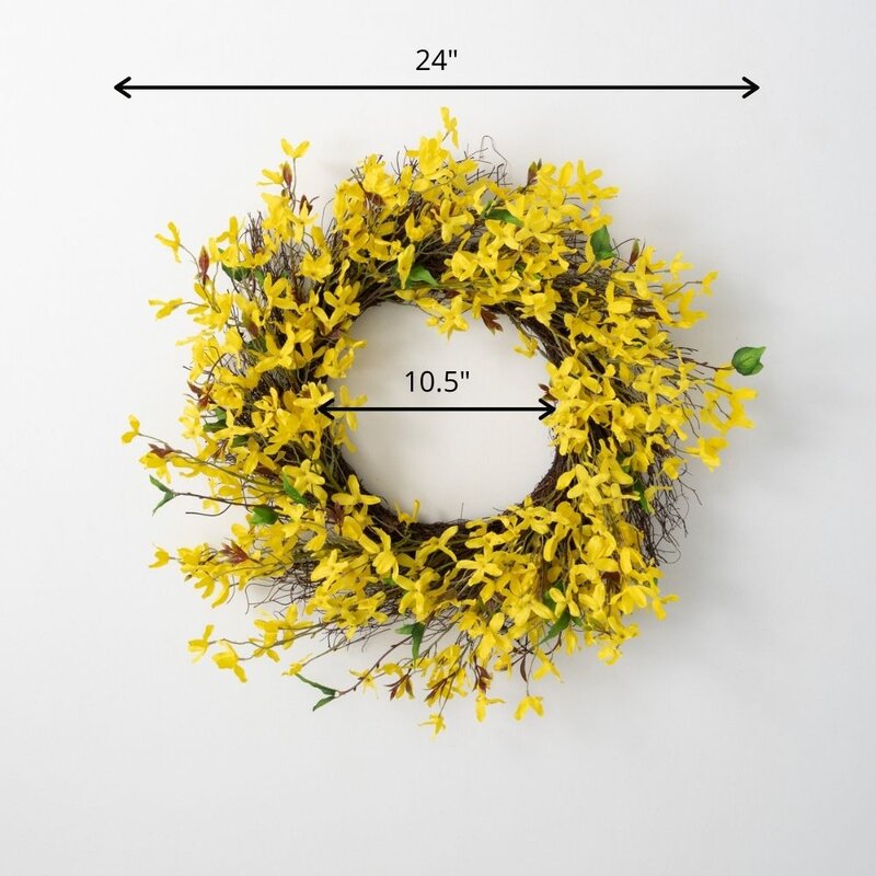 Mcnulty Faux Forsythia Polyester Wreath