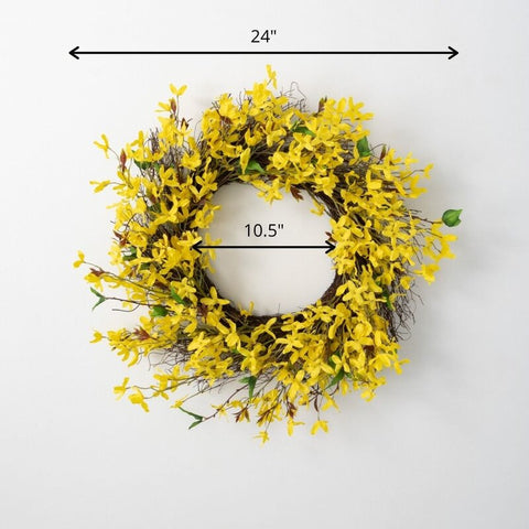 Mcnulty Faux Forsythia Polyester Wreath