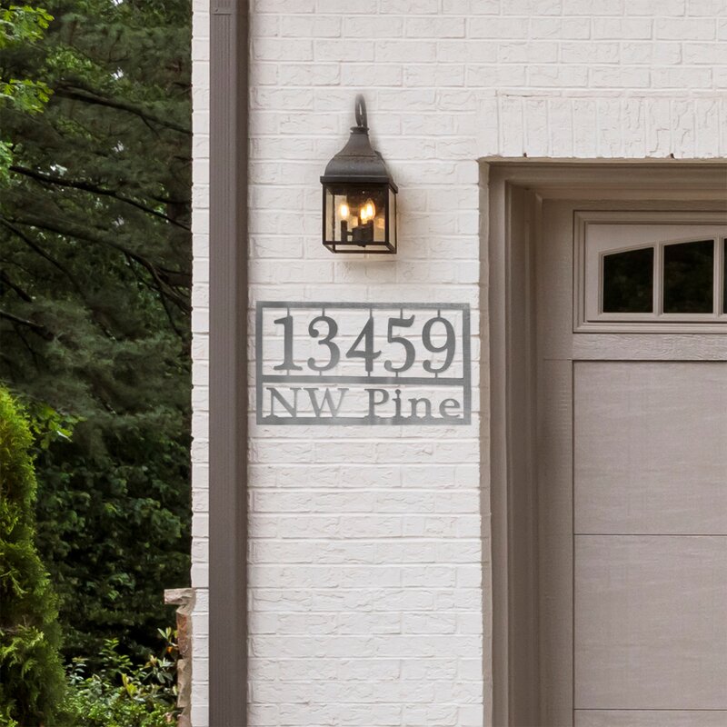 Metal Home 2-Line Wall Address Plaque