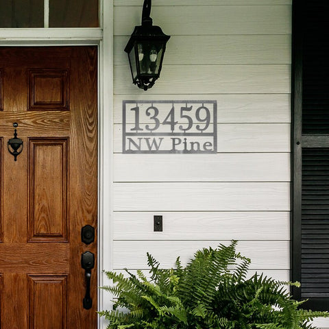 Metal Home 2-Line Wall Address Plaque