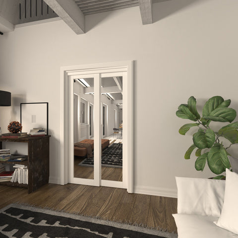 Mirrored Sliding Closet Doors with Installation Hardware Kit