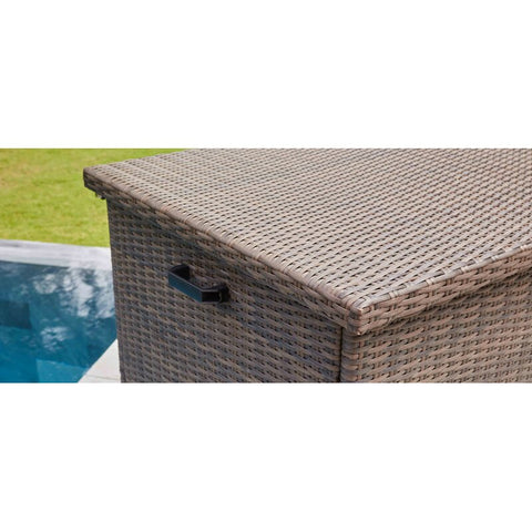 Moda Furnishings Seattle 296 Gallons Gallon Water Resistant Wicker Deck Box in Brown
