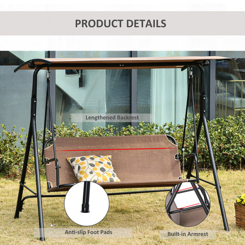 Moriyon 2 Person Porch Swing with Canopy