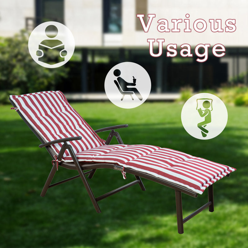 Nadire Outdoor Metal Chaise Lounge