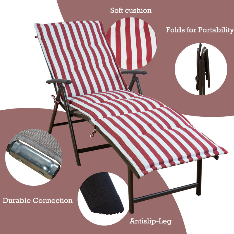 Nadire Outdoor Metal Chaise Lounge
