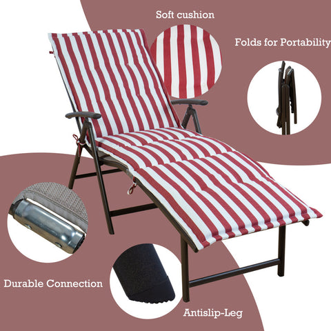 Nadire Outdoor Metal Chaise Lounge