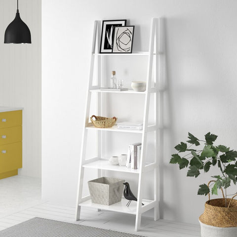 White Natrona Ladder Bookcase