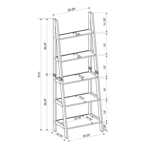 White Natrona Ladder Bookcase