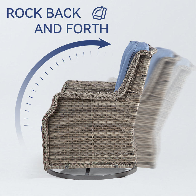 Nihat   Swivel Wicker Outdoor Lounge Chair