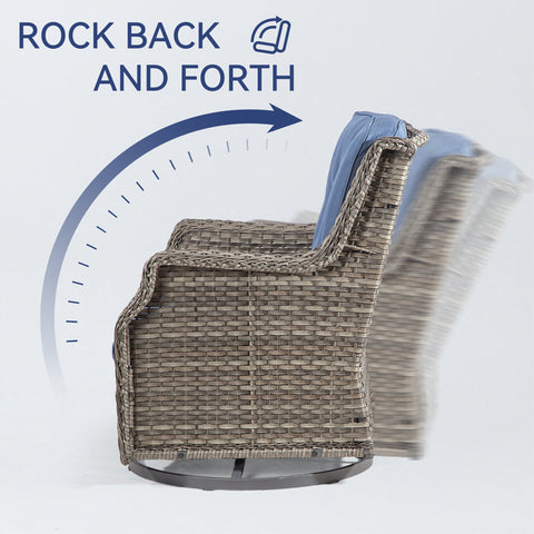 Nihat   Swivel Wicker Outdoor Lounge Chair