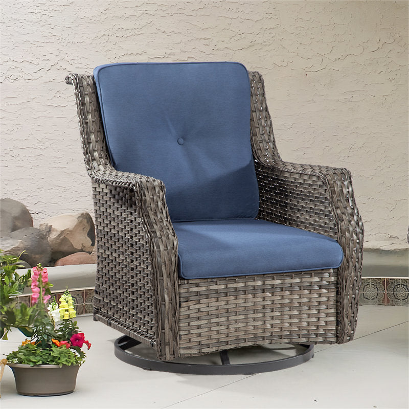 Nihat   Swivel Wicker Outdoor Lounge Chair