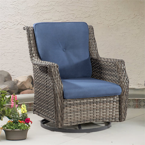 Nihat   Swivel Wicker Outdoor Lounge Chair