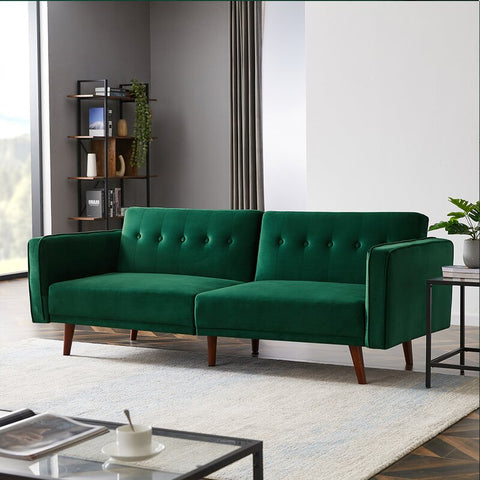Oahu 86" Velvet Square Arm Sofa