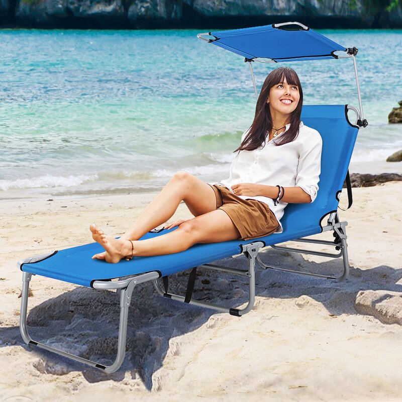 Omari Outdoor Steel/ Aluminum Pipes, Oxford Fabric Chaise Lounge
