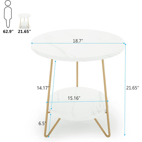 White/Gold Oni End Table